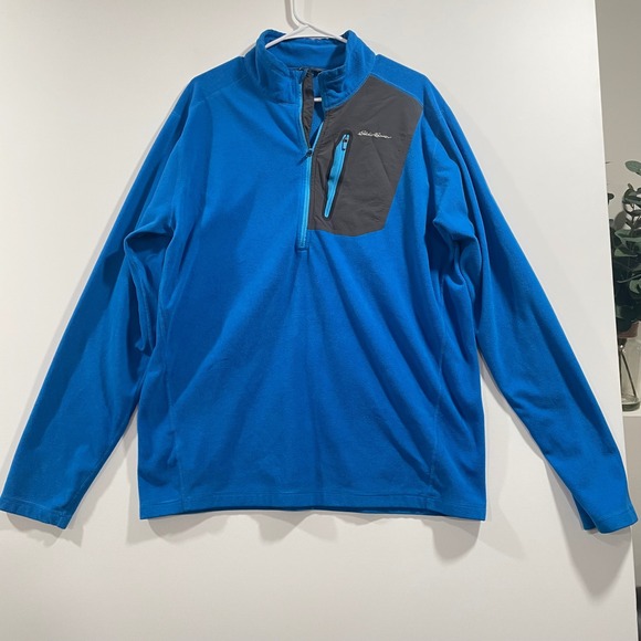 Eddie Bauer Other - Eddie Bauer First Ascent‎ Mens TXL Blue Quarter Zip Fleece Pullover Jacket Tall